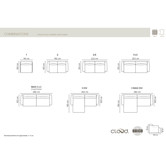 Kampinė sofa DARA (neišskleidžiama)