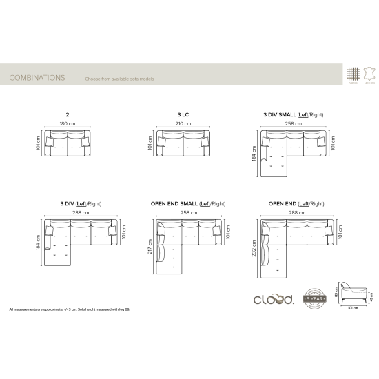 Sofa ASPEN (Nesulankstomas) (Kampinis)