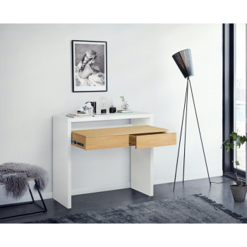 Console 10 darba galds (balts-ozols)
