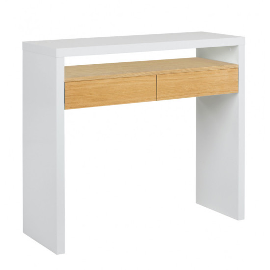 Console 10 darba galds (balts-ozols)