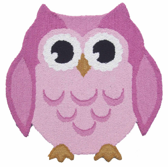 Vaip ANIMALS OWL PINK, 90 × 90 cm