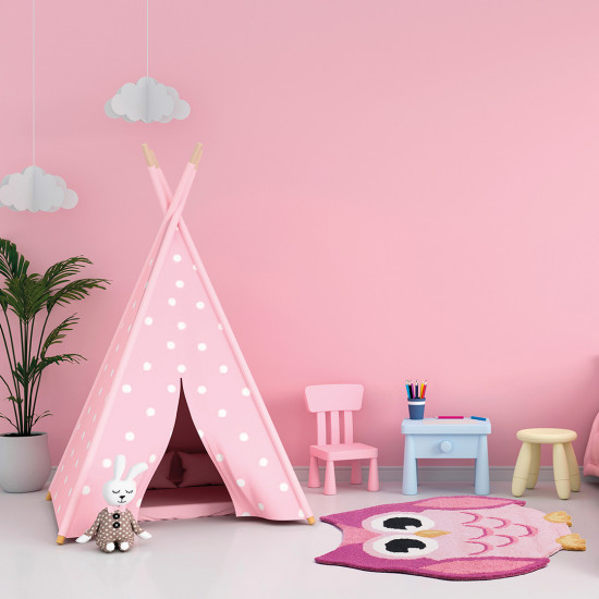 Vaip ANIMALS OWL PINK, 90 × 90 cm