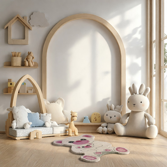 Vaip ANIMALS POLAR BEAR IVORY/PINK, 60 × 90 cm